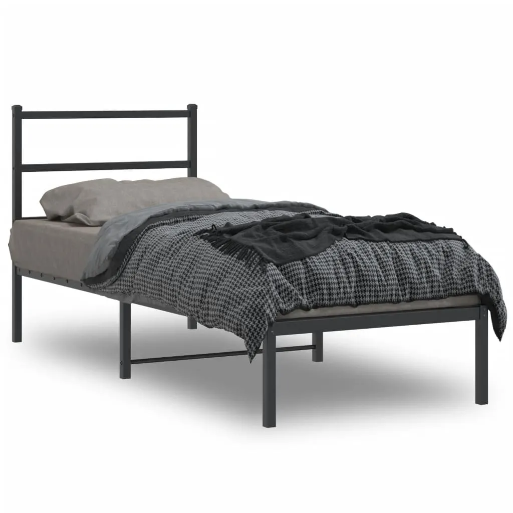 vidaXL Metalni okvir za krevet s uzglavljem crni 80x200 cm - Venlo