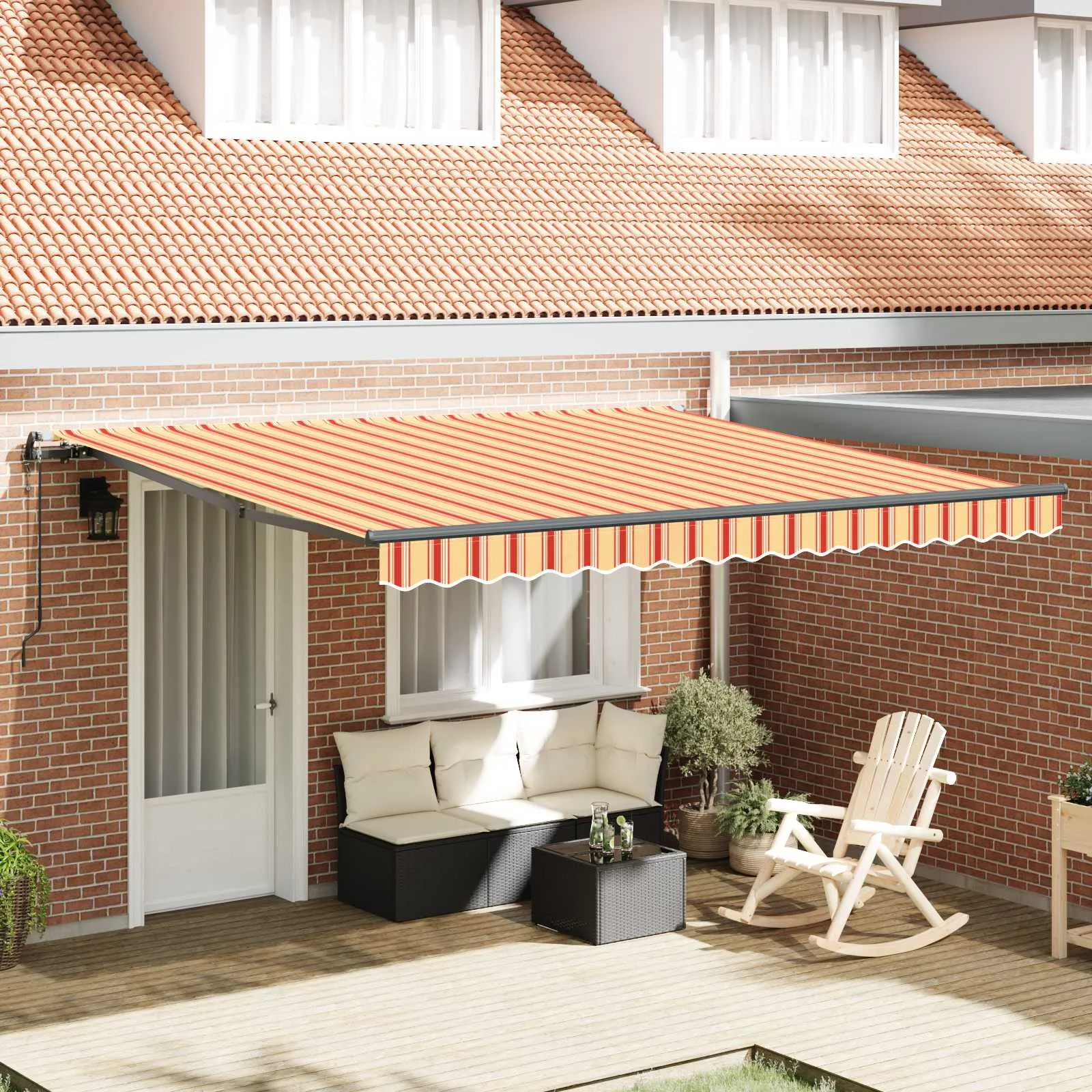 vidaXL Povlačivi tende Žuta i narančasta 400 × 350 cm - Venlo
