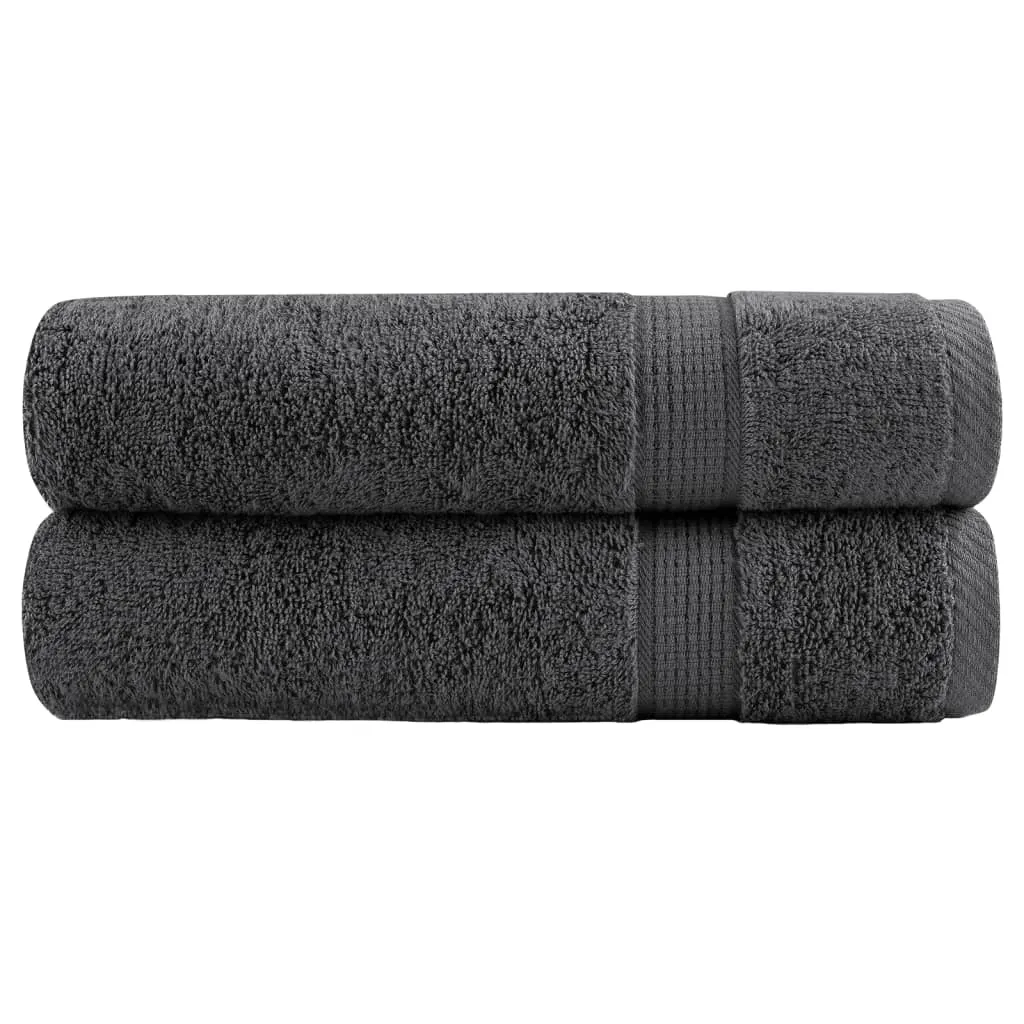 vidaxl premium ručnici za tuširanje solund 2 kom. antracit 70x140 cm 600 g/m² - slika 1