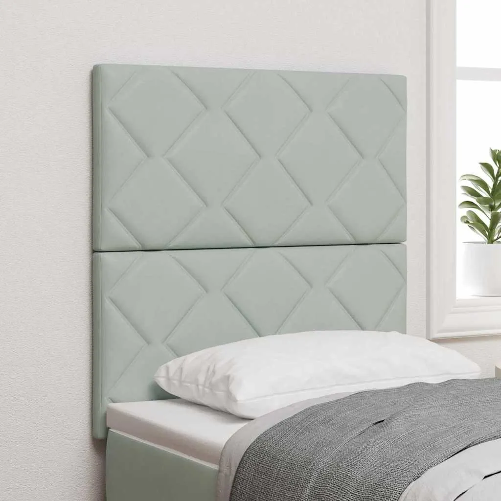 vidaXL LED glava kreveta Svijetlo siva 80 cm Baršun - Venlo