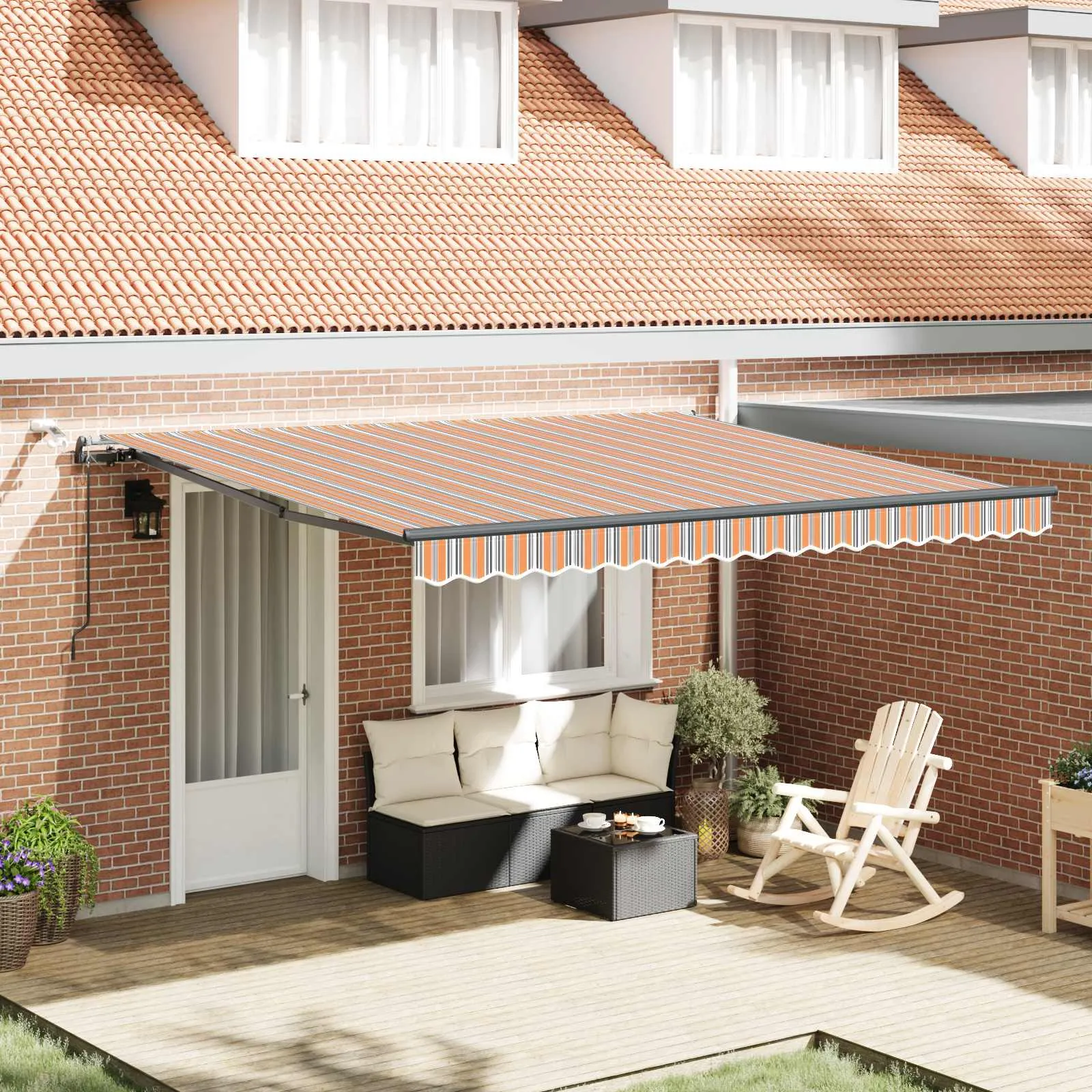vidaXL Povlačivi tende Šareni 400 × 350 cm Poliester - Venlo