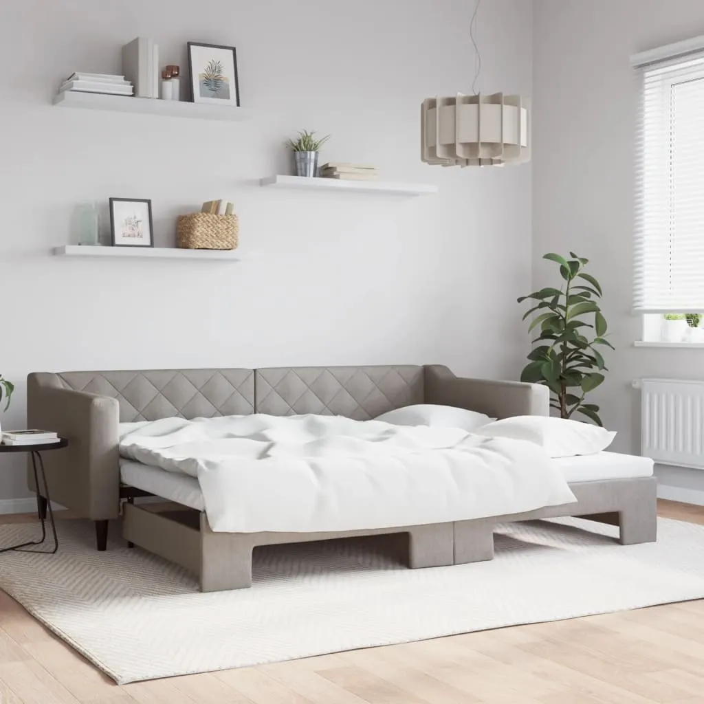 vidaXL Dnevni krevet na razvlačenje smeđesivi 90 x 200 cm od tkanine - Venlo