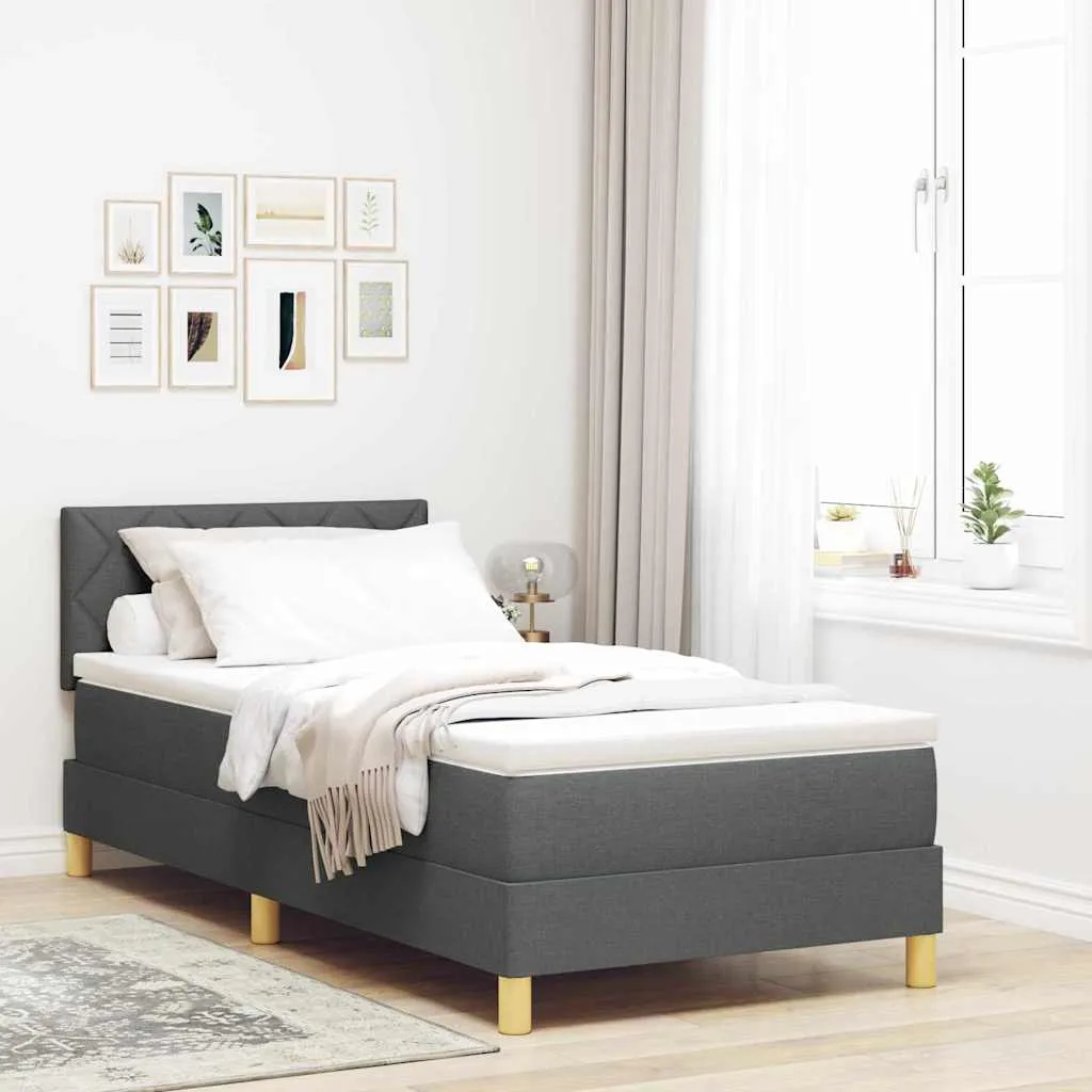 vidaXL Krevet s opruga kutije Tamno siva 100 x 200 cm tkanina - Venlo