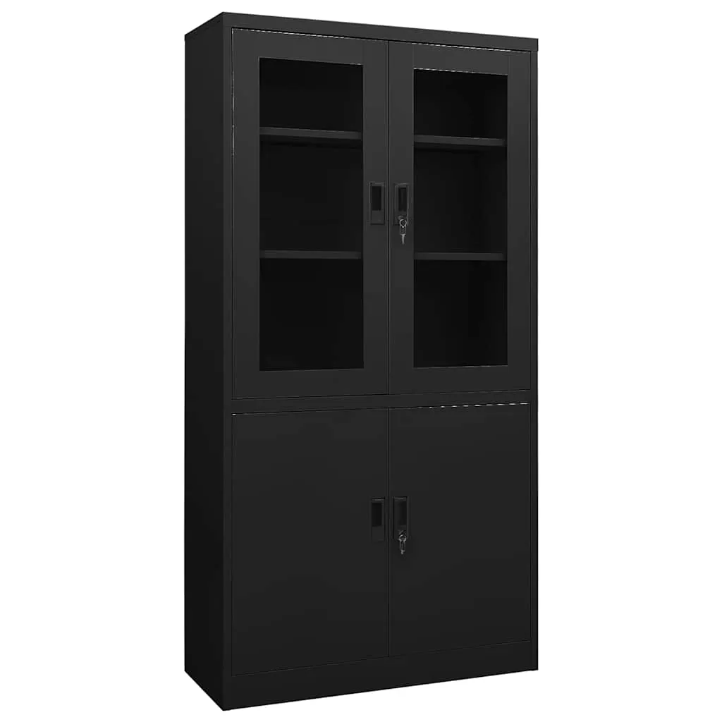 vidaXL Uredski ormarić crni 90 x 40 x 180 cm čelični - Venlo