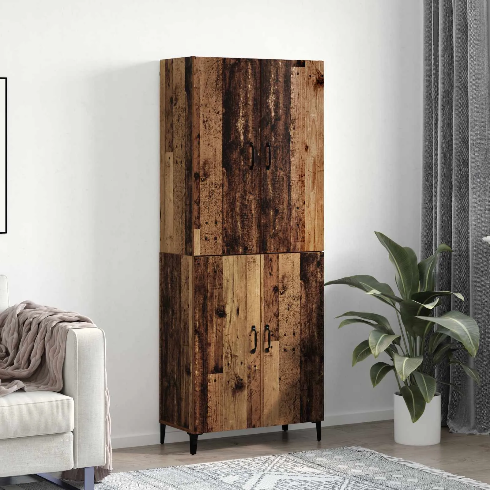 vidaXL Highboard 2 kom. Staro drvo 69,5 x 34 x 180 cm - Venlo