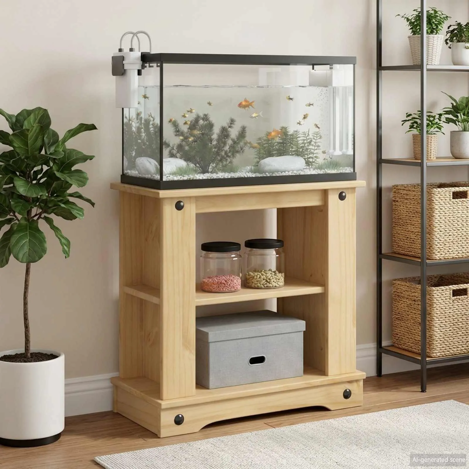 vidaxl stalak za akvarij corona smeđa 60 x 30 x 60 cm 150 kg - slika 1