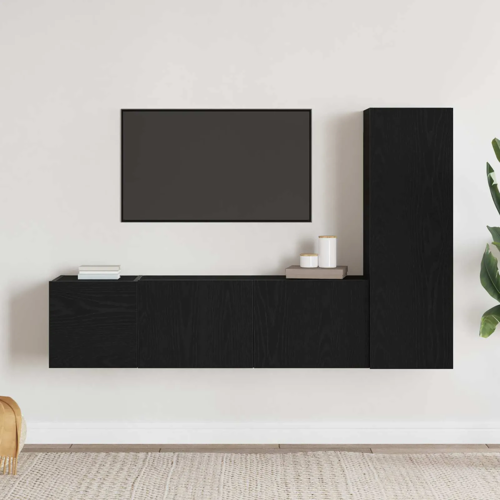 vidaXL Set TV komoda 3 kom. Crni hrast Konstruirano drvo - Venlo