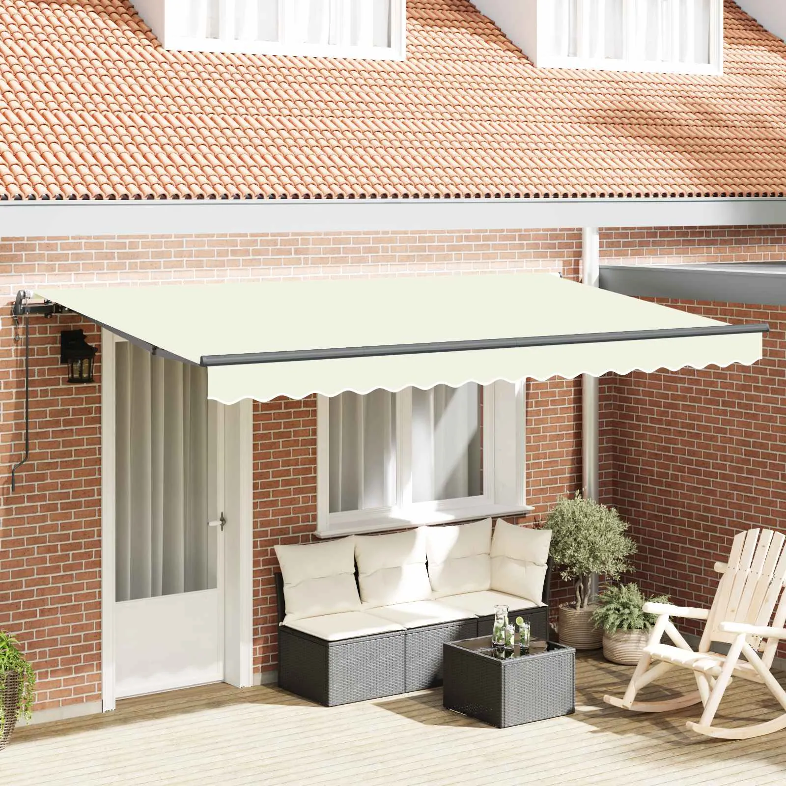 vidaXL Povlačivi tende Krema 350 x 200 cm tkanina - Venlo