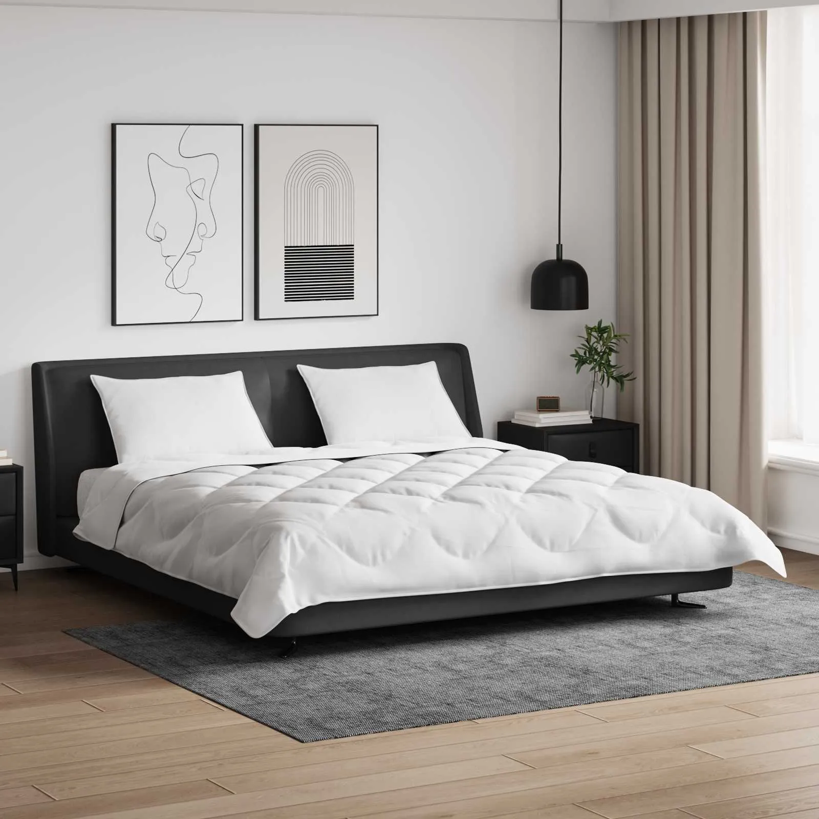 vidaxl duvet s jastucima s jastukom 3 kom. bijela mikrovlakna - slika 1