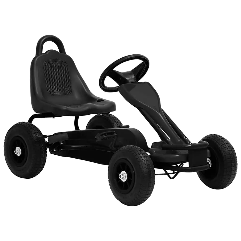 vidaxl go-kart s pedalama i pneumatskim gumama crni - slika 1