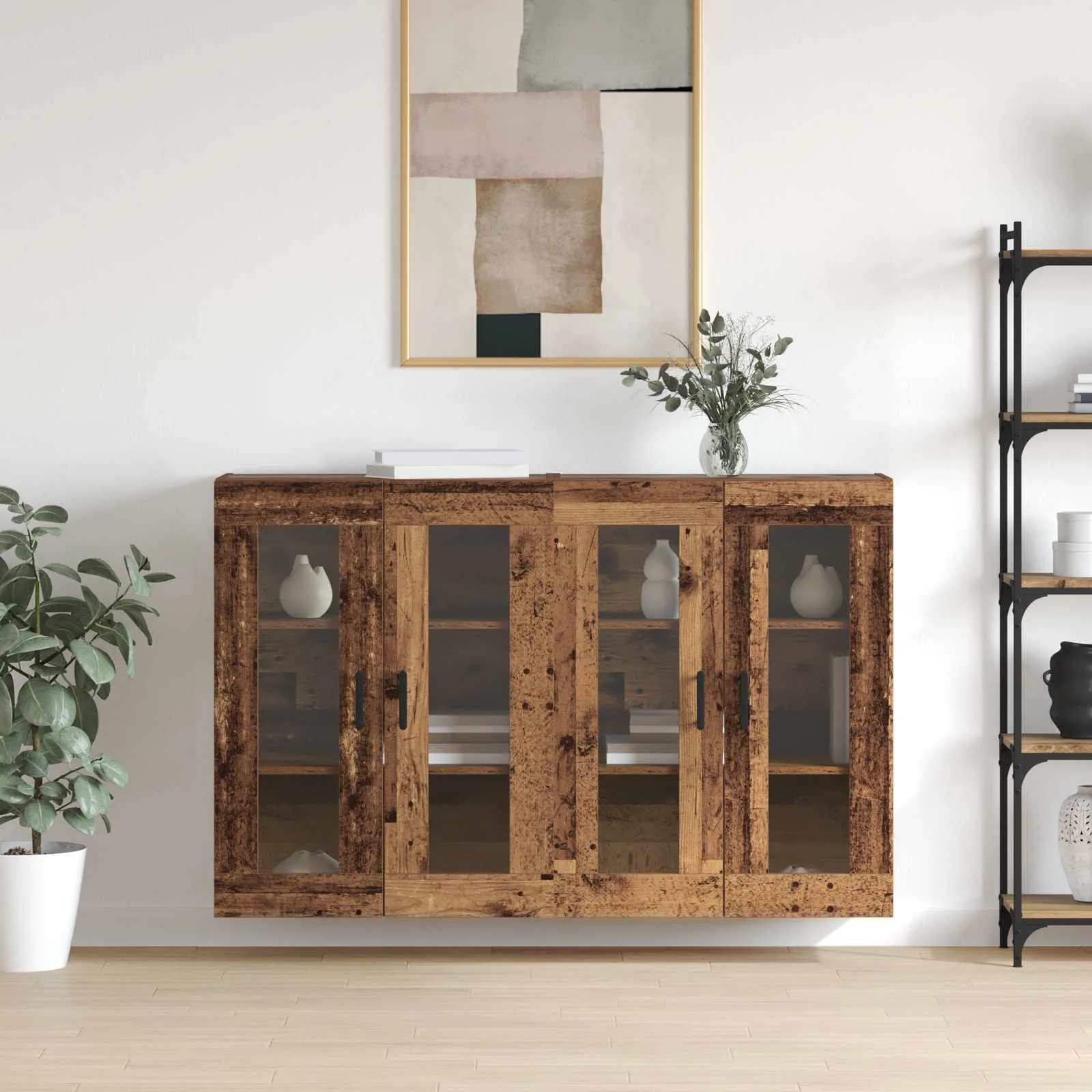 vidaXL Ormarčići montirani na zid 2 kom. Staro drvo 69,5 x 34 x 90 cm - Venlo