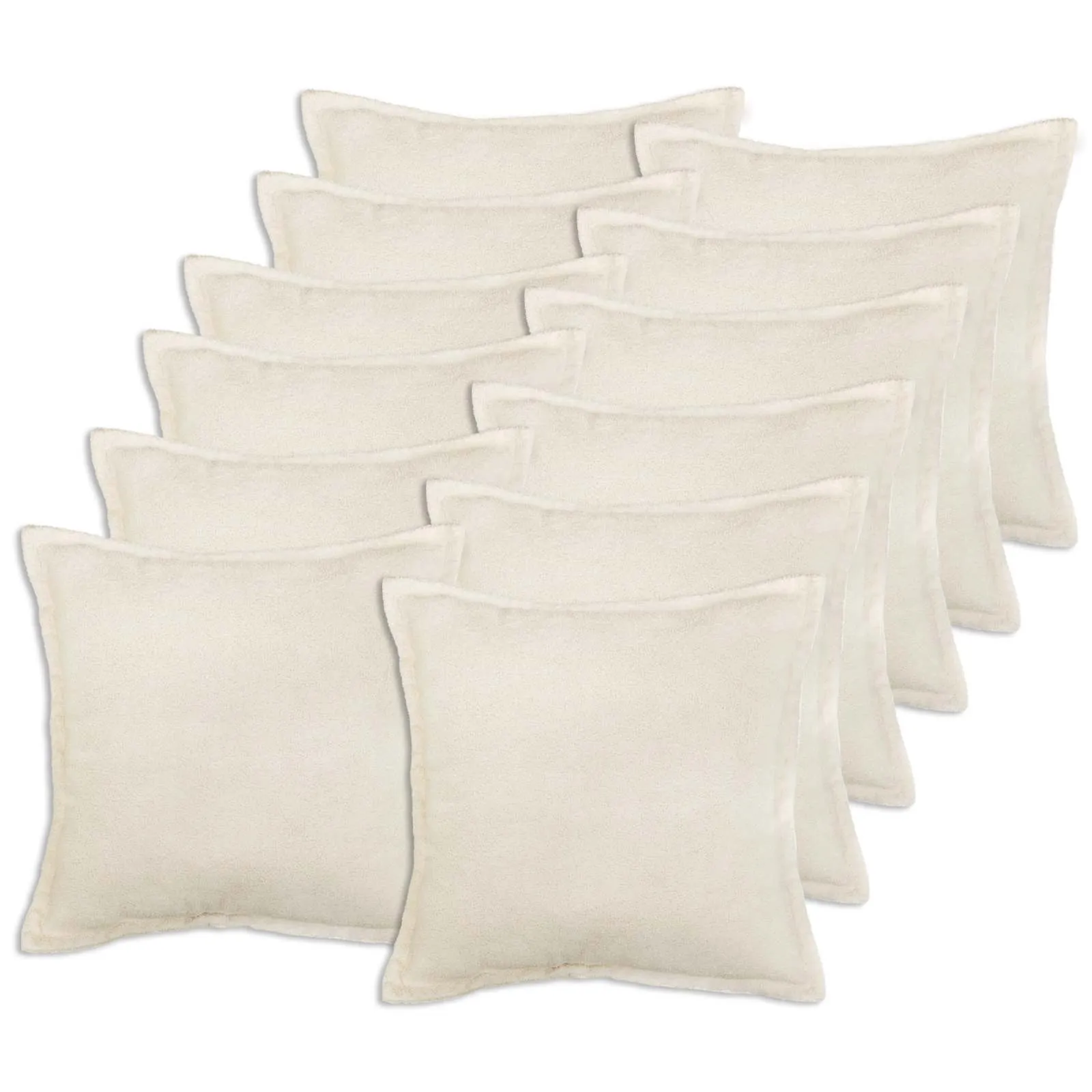 vidaxl presvlaka za jastuk 12 pcs houten krem 50 x 50 cm bouclé - slika 1