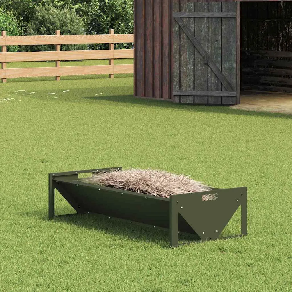 vidaxl hranilica za stoku maslinastozelena 108 x 50 x 28 cm 10 kg - slika 1