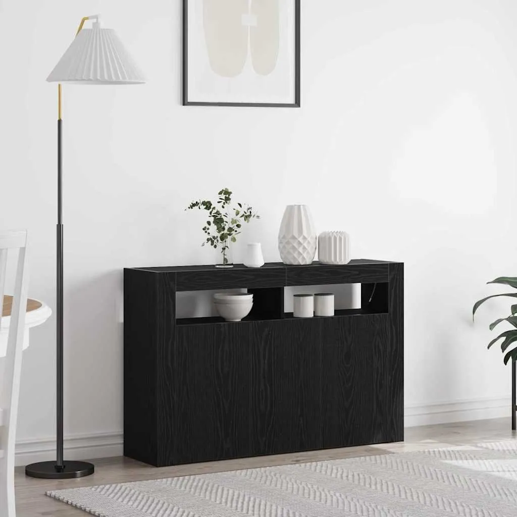 vidaXL Kreveta Crni hrast 116 x 30 x 75 cm Konstruirano drvo - Venlo