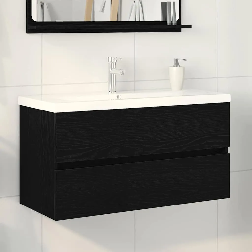 vidaXL Kupaonski ormarić za sudoper Crni hrast 90 x 39 x 62 cm - Venlo