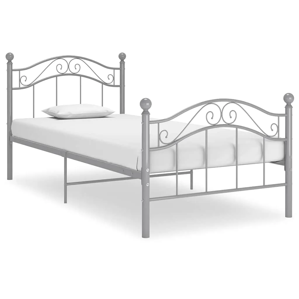 vidaXL Okvir za krevet sivi metalni 100 x 200 cm - Venlo