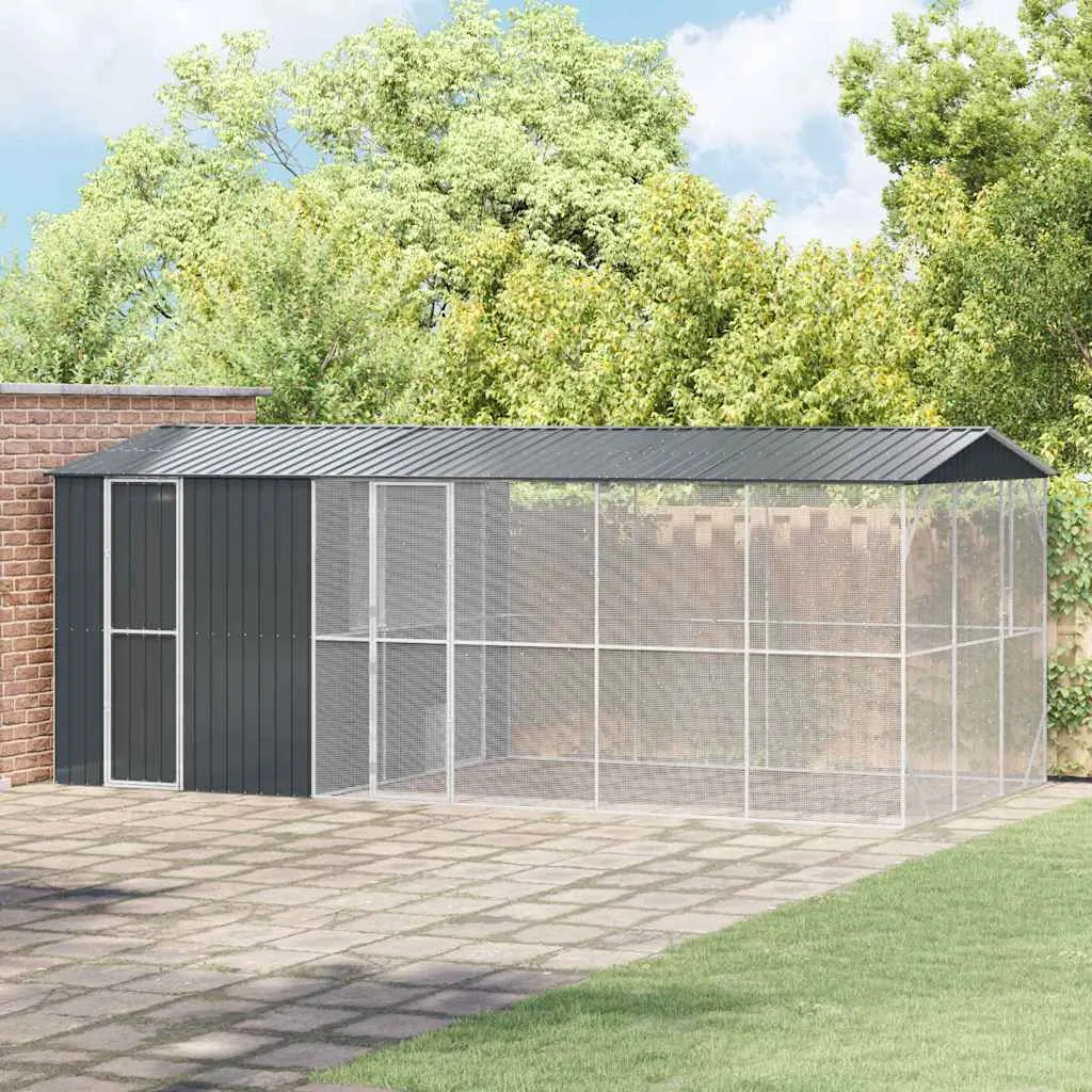 vidaXL Kavez za ptice Antracit 645 x 310 x 247 cm Cinkani čelik - Venlo