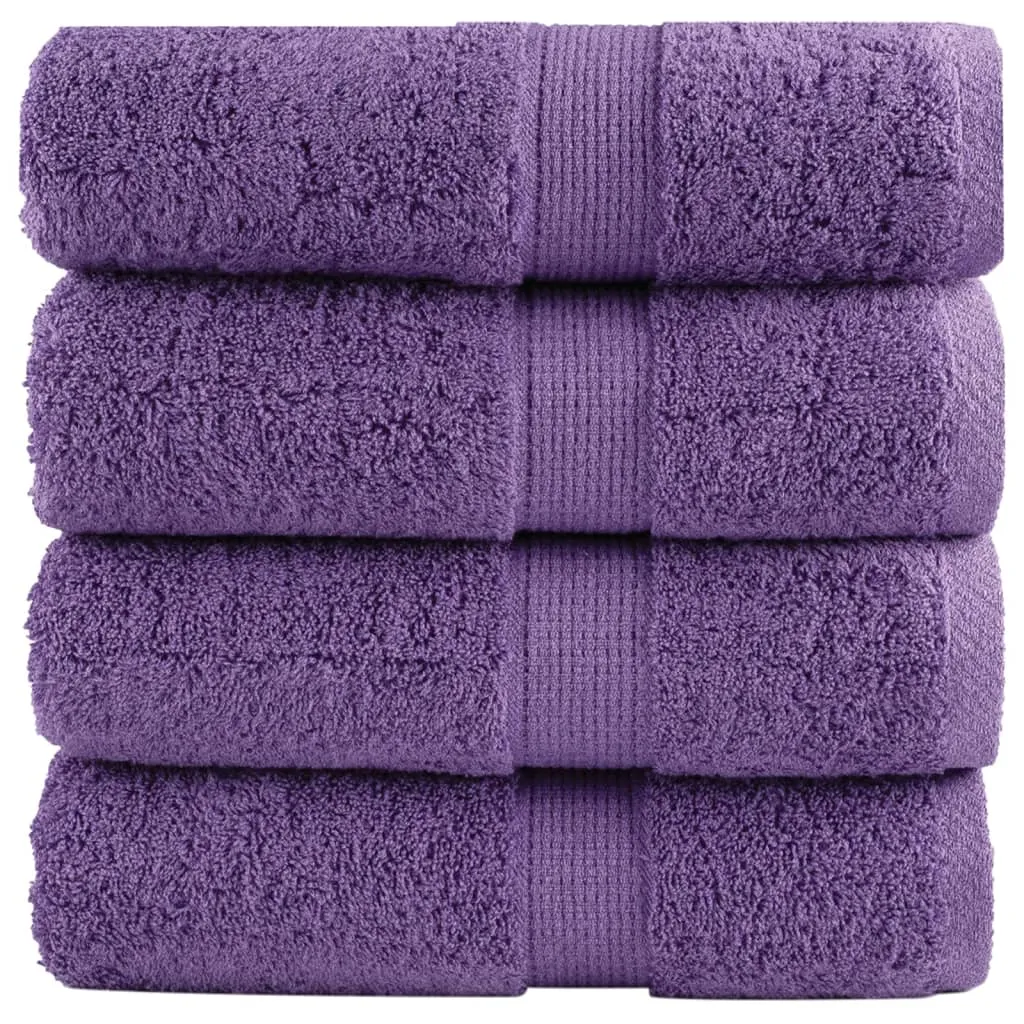 vidaxl premium ručnici za pranje solund 4 kom. ljubičaste 30x30 cm 600 g/m² - slika 1