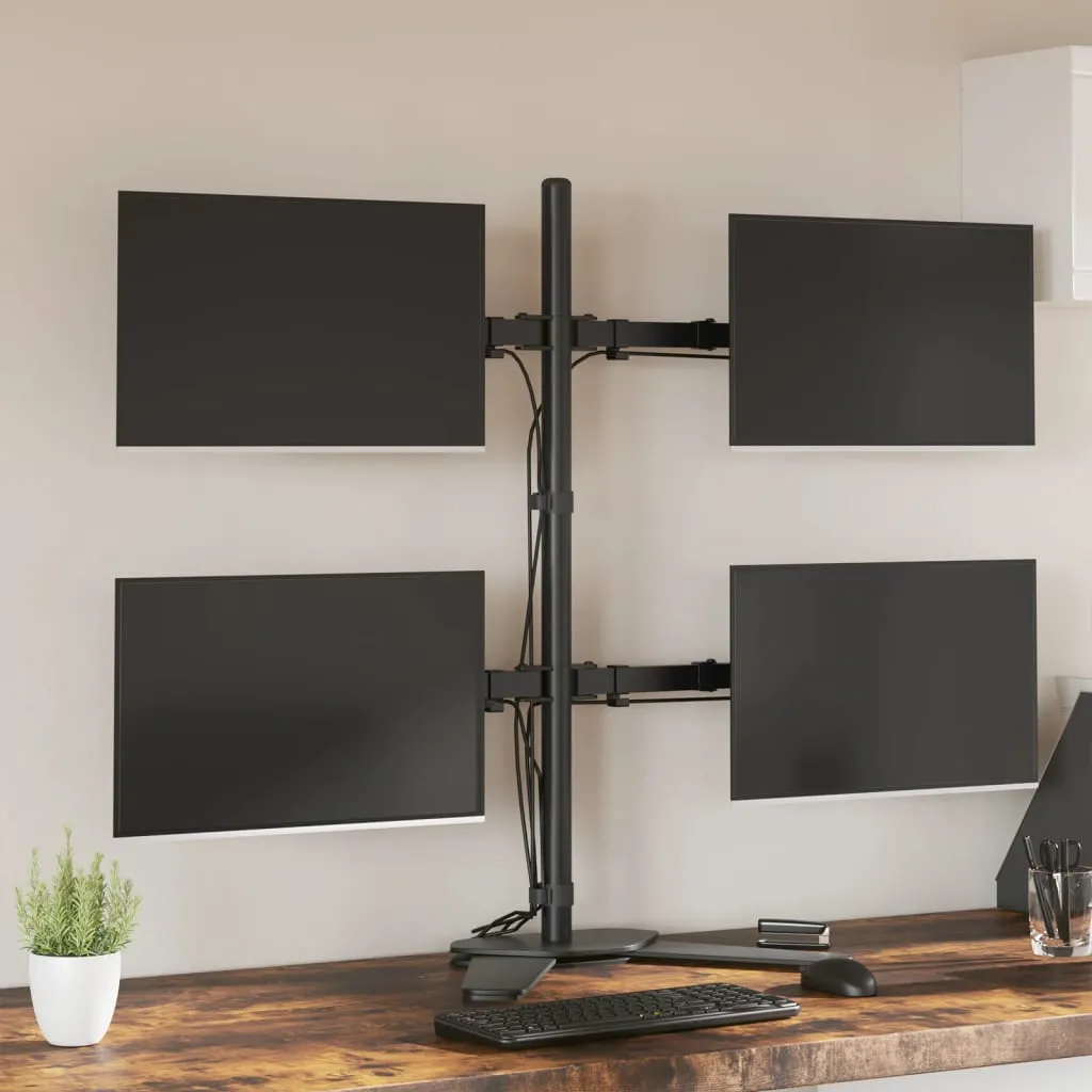 vidaXL Nosač za monitor crni čelični VESA 75/100 mm - Venlo