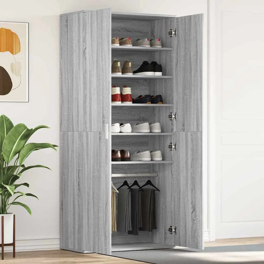 vidaXL Ormar za cipele 80 x 39 x 178 cm Konstruirano drvo Siva Sonoma - Venlo
