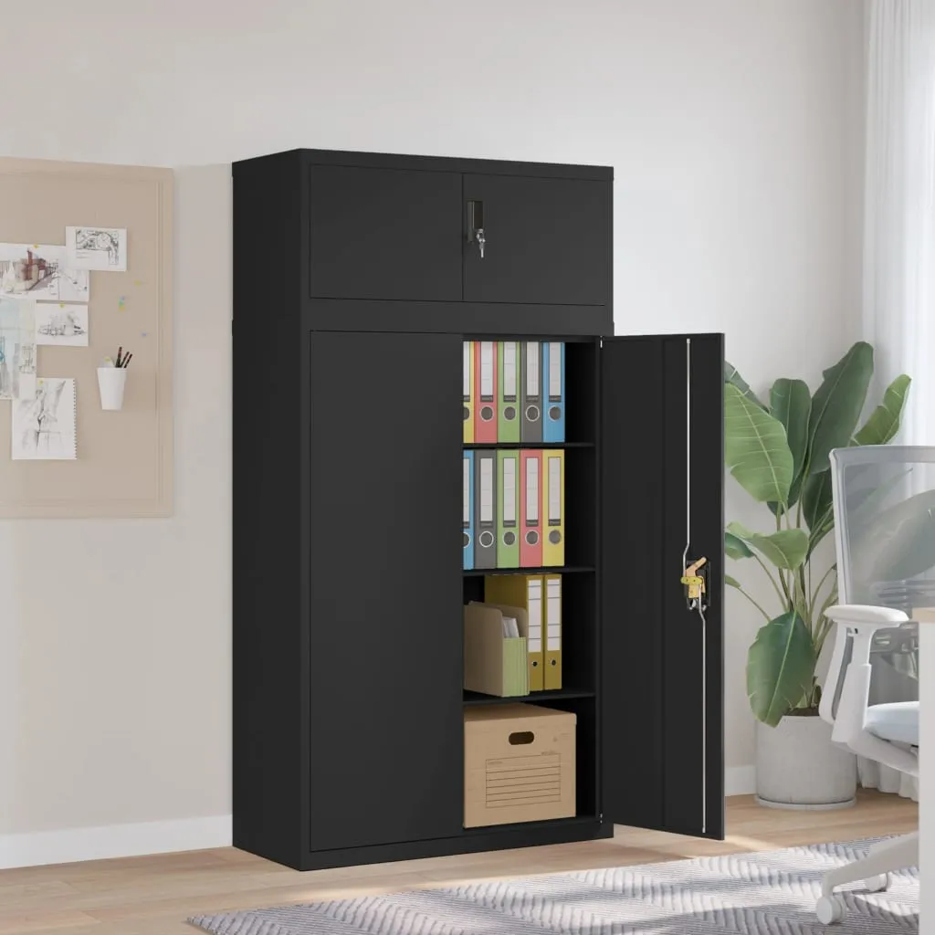 vidaXL Ormarić za spise crni 90 x 40 x 180 cm čelični - Venlo