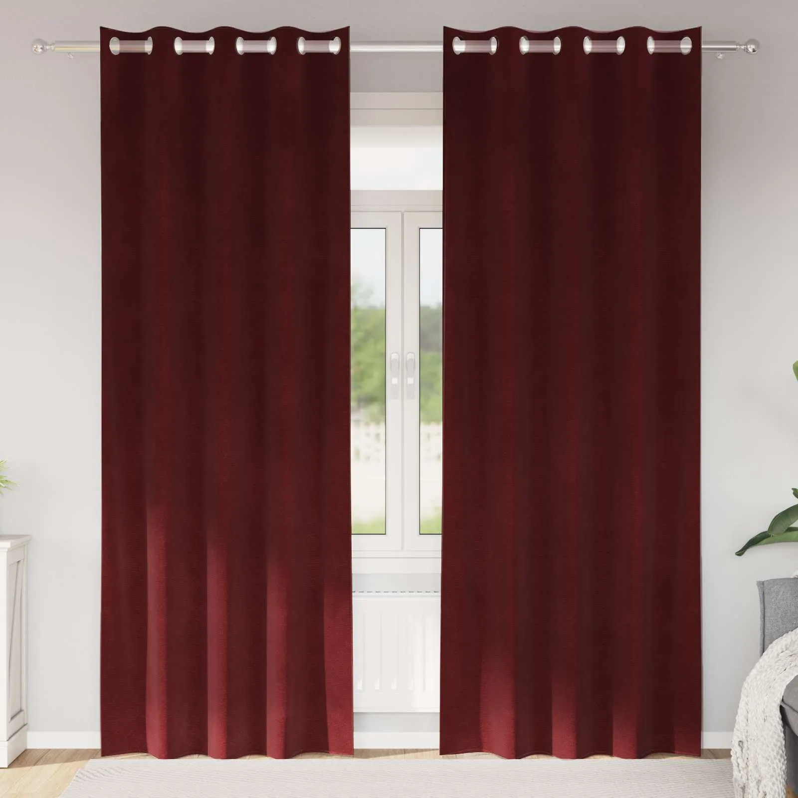 vidaXL Zavjese 2 kom. Vinska crvena 140 x 245 cm Baršun - Venlo