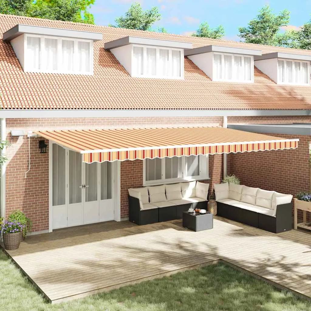 vidaXL Povlačivi tende Žuta i narančasta 600 × 300 cm - Venlo