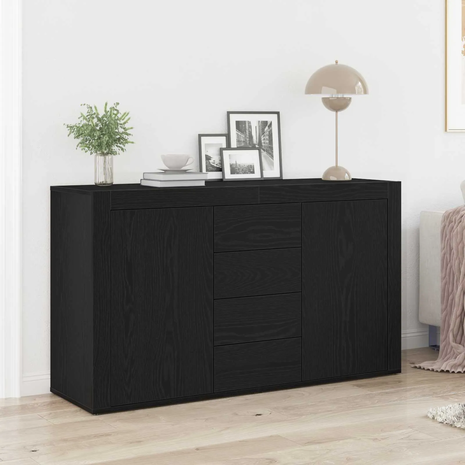 vidaXL Kreveta Crni hrast 120 x 36 x 69 cm Konstruirano drvo - Venlo
