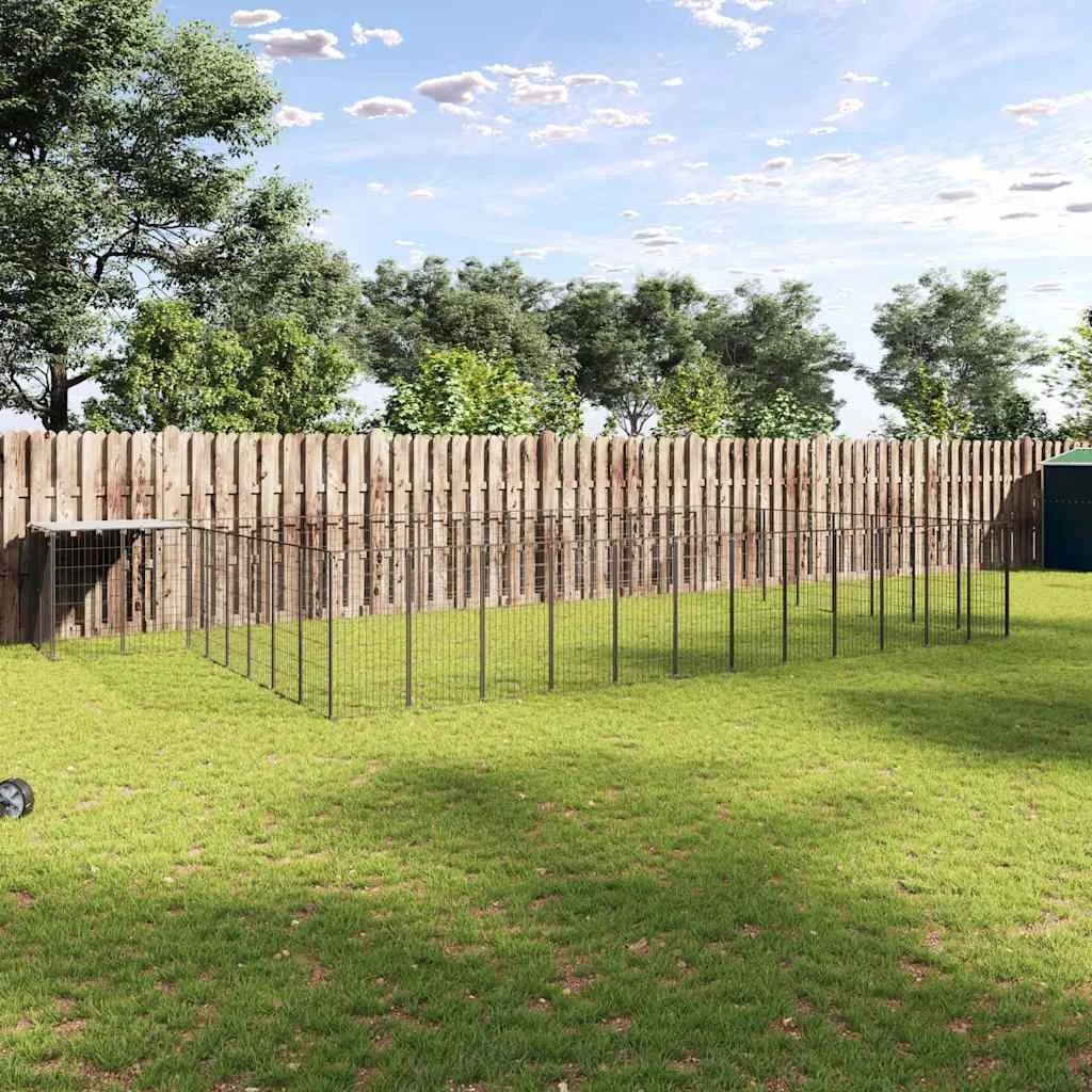 vidaxl kavez za pse crni 30,25 m² čelični - slika 1