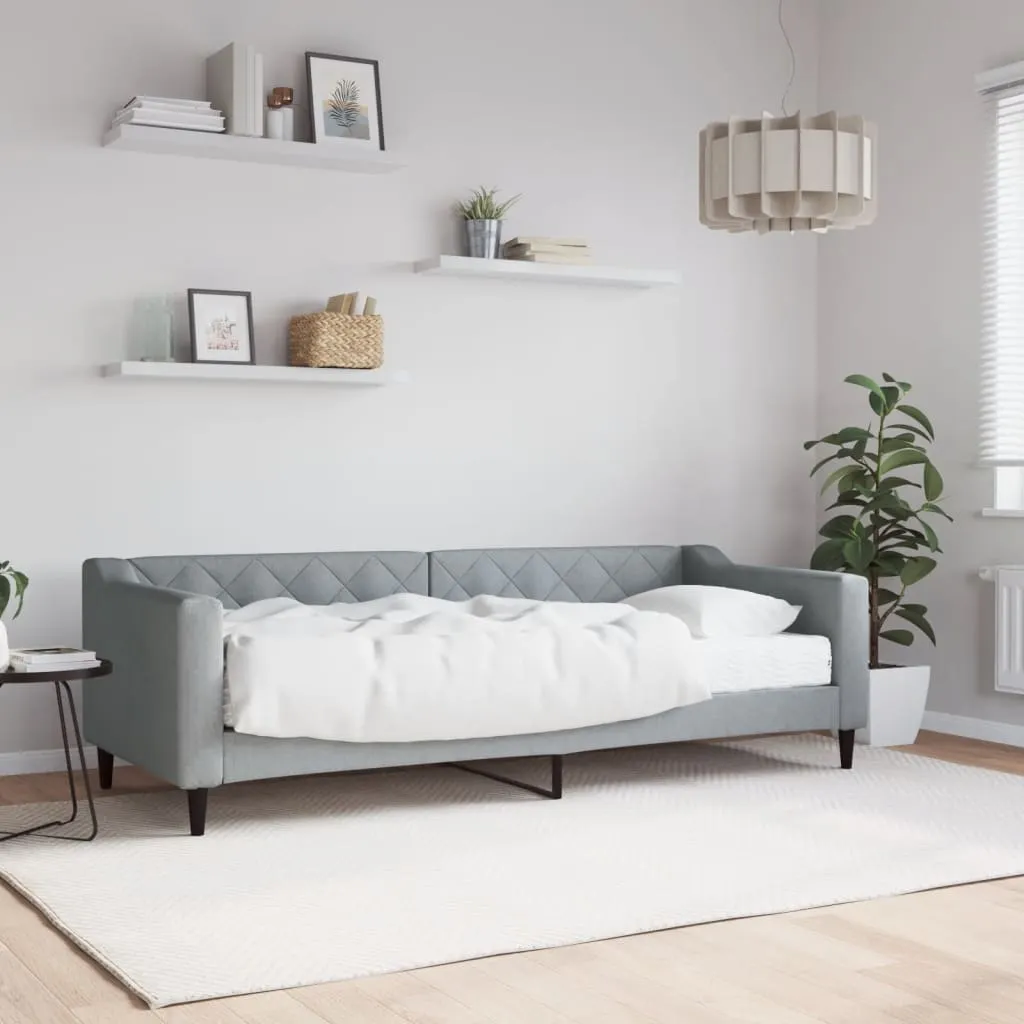 vidaXL Dnevni krevet s madracem svjetlosivi 80 x 200 cm od tkanine - Venlo