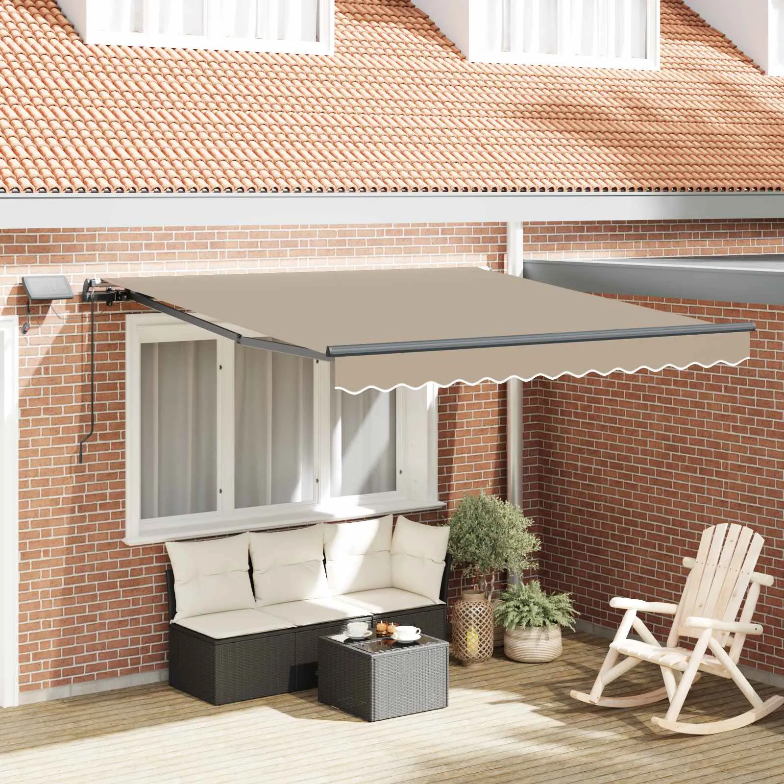 vidaXL Povlačivi tende Bijela 350 x 250 cm Tkanina i Aluminij - Venlo