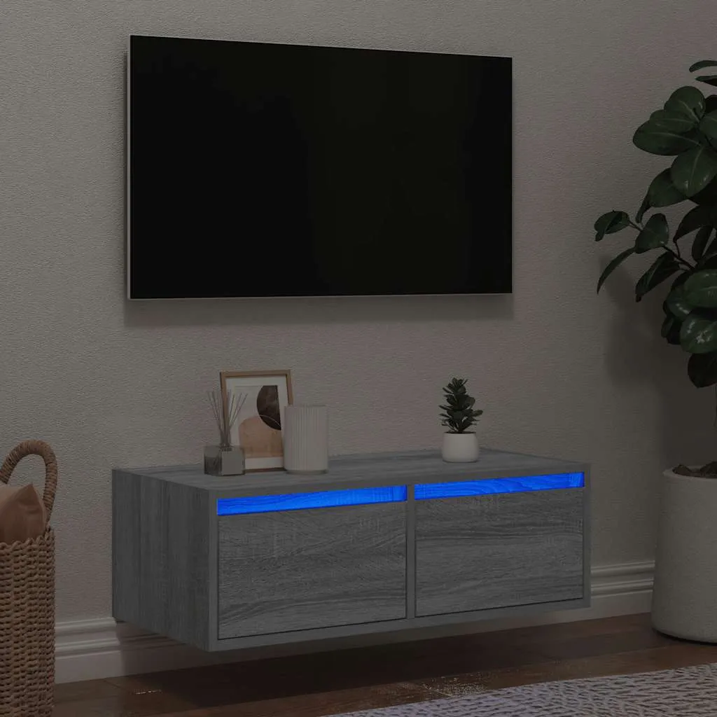 vidaxl tv ormarić s led svjetlima boja hrasta sonome 75x35,5x25 cm - slika 1