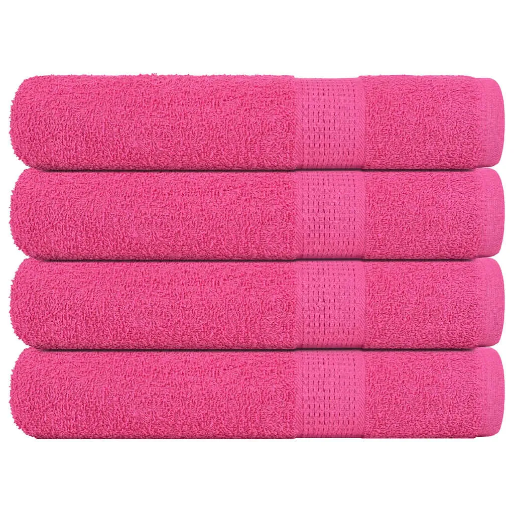 vidaxl ručnici za saunu frogn 4 kom roza 80x200 cm 360 g/m² - slika 1