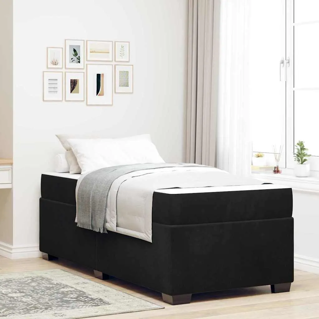vidaXL Krevetna konstrukcija s madracem Crna 80 x 200 cm tkanina - Venlo