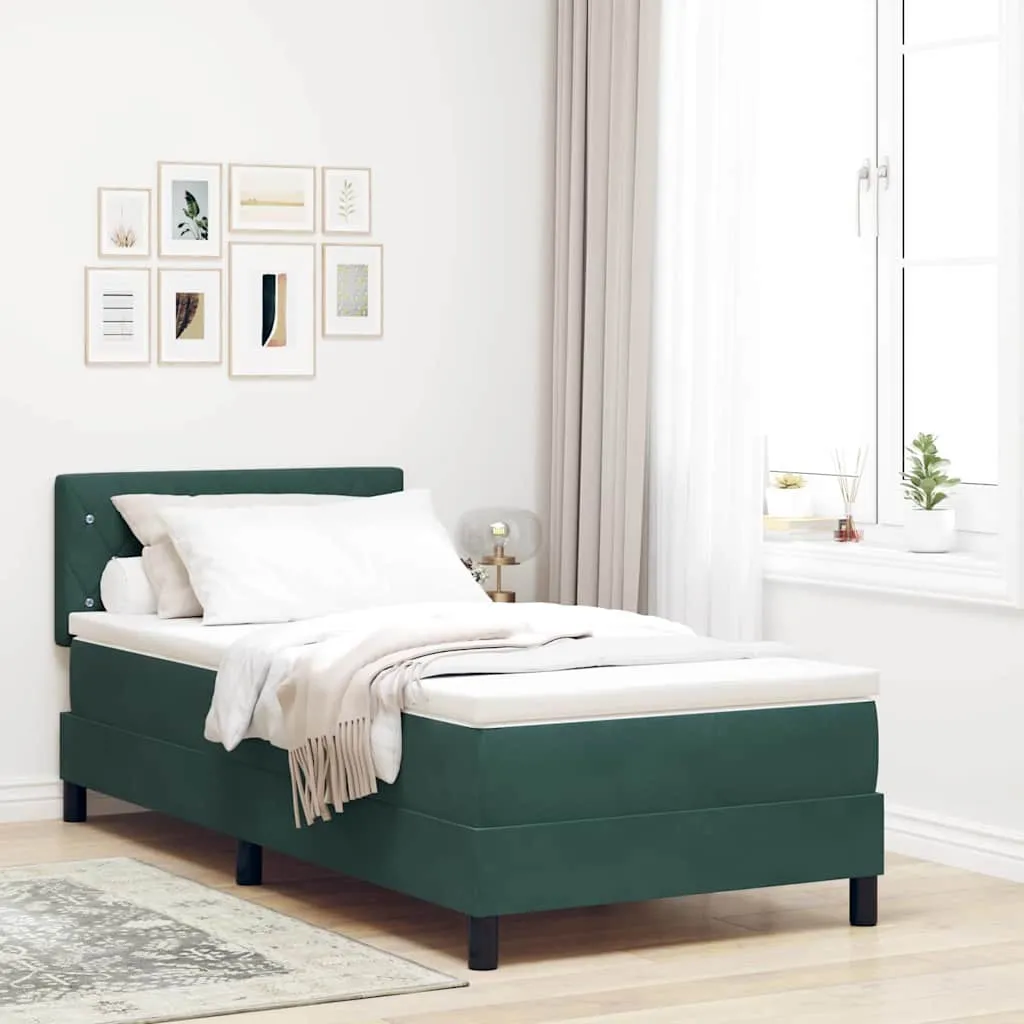 vidaXL Krevet s opruga kutije Tamnozelena 100 x 200 cm Baršun - Venlo