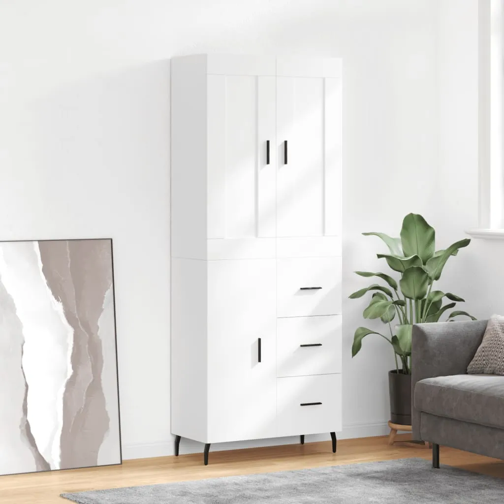 vidaXL Visoka komoda bijela 69,5x34x180 cm konstruirano drvo - Venlo