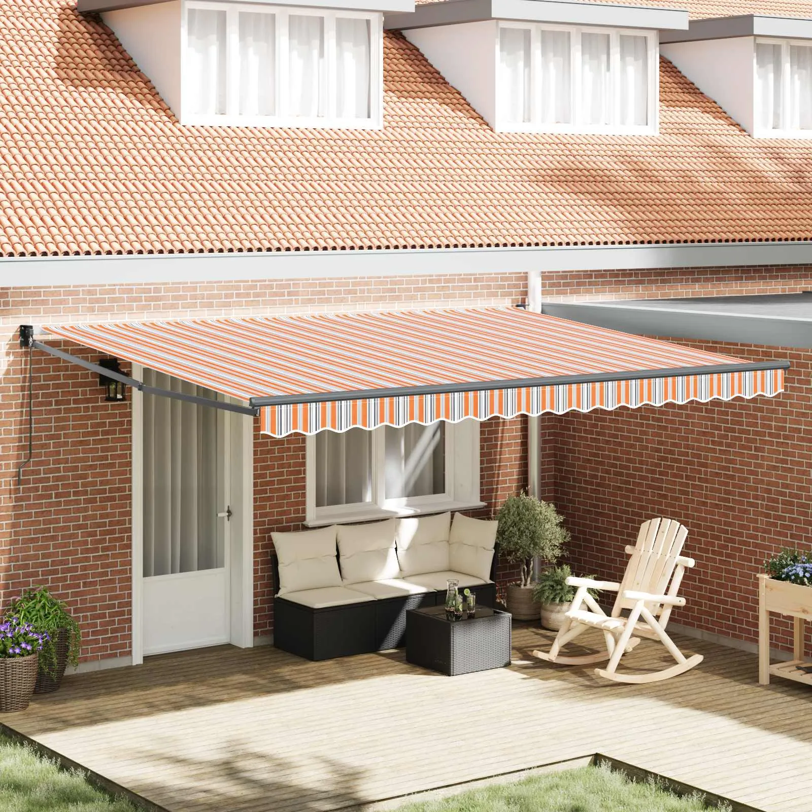 vidaXL Povlačivi tende Šareni 450 × 300 cm 100% Poliester i Aluminij - Venlo