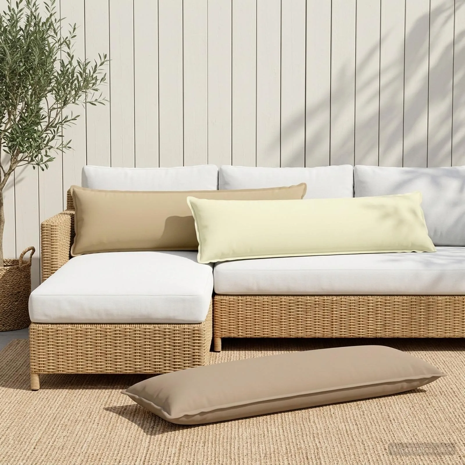 vidaxl presvlaka za jastuk houten krem 40 x 145 cm poliester - slika 1