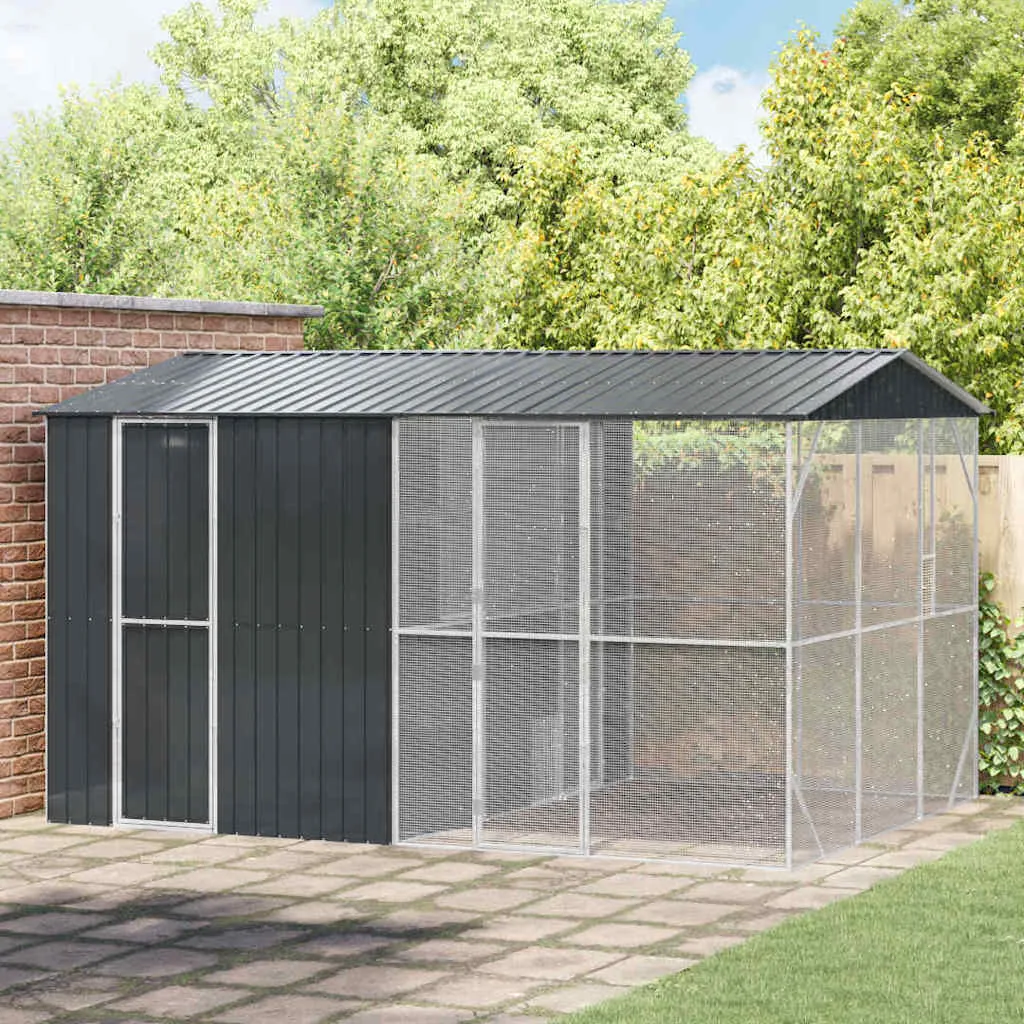 vidaXL Kavez za ptice Antracit 430 x 310 x 247 cm Cinkani čelik - Venlo