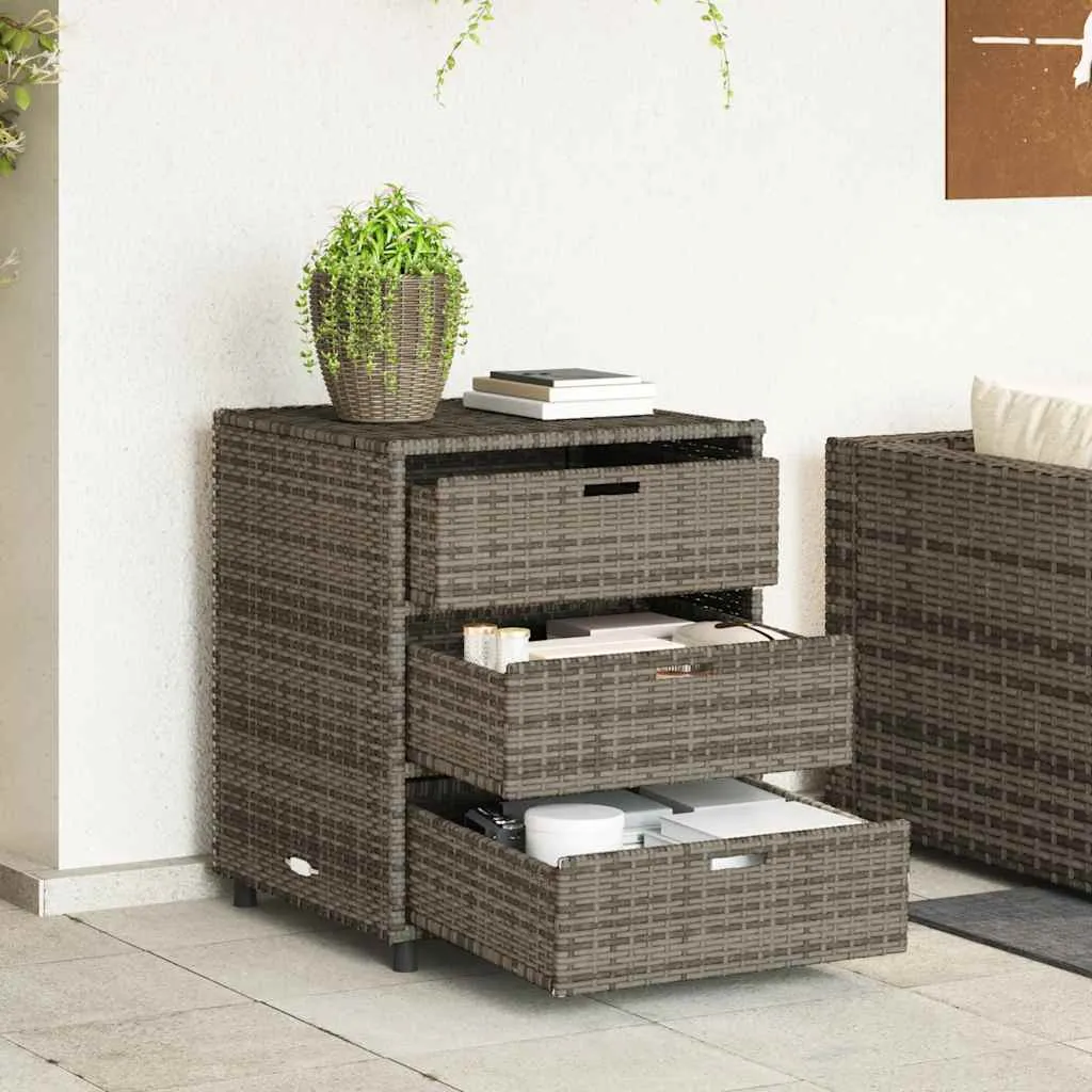 vidaXL Vrtni ormarić za pohranu sivi 55x59x69 cm od poliratana - Venlo
