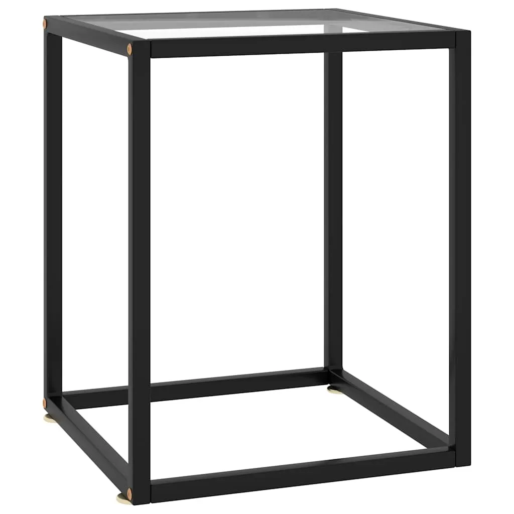 vidaXL Stolić za kavu crni s kaljenim staklom 40 x 40 x 50 cm - Venlo