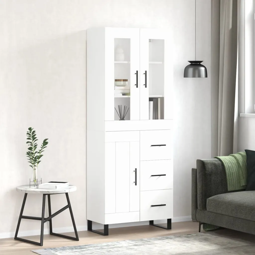 vidaXL Visoka komoda bijela 69,5x34x180 cm konstruirano drvo - Venlo