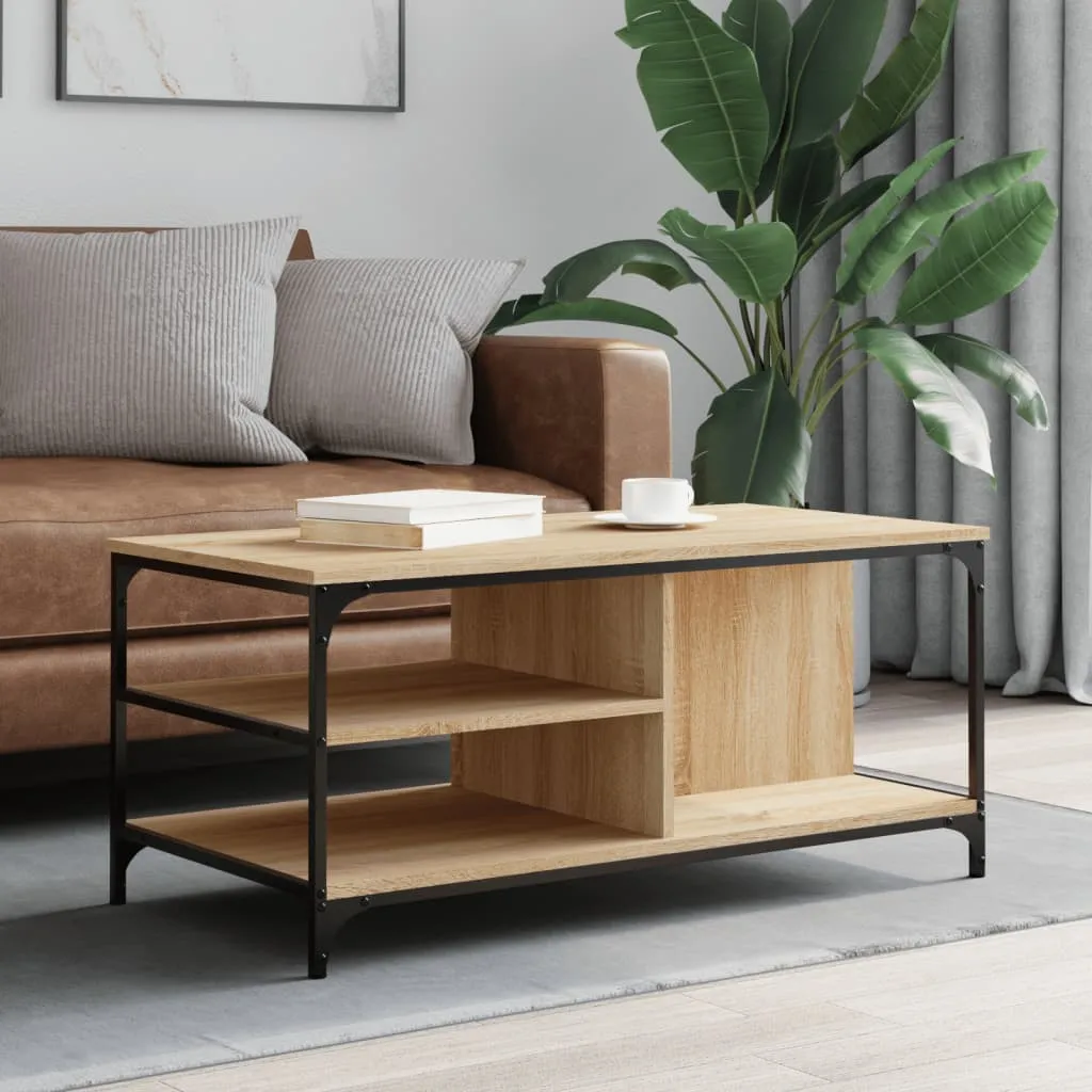 vidaXL Stolić za kavu boja hrasta 100 x 50 x 45 cm konstruirano drvo - Venlo