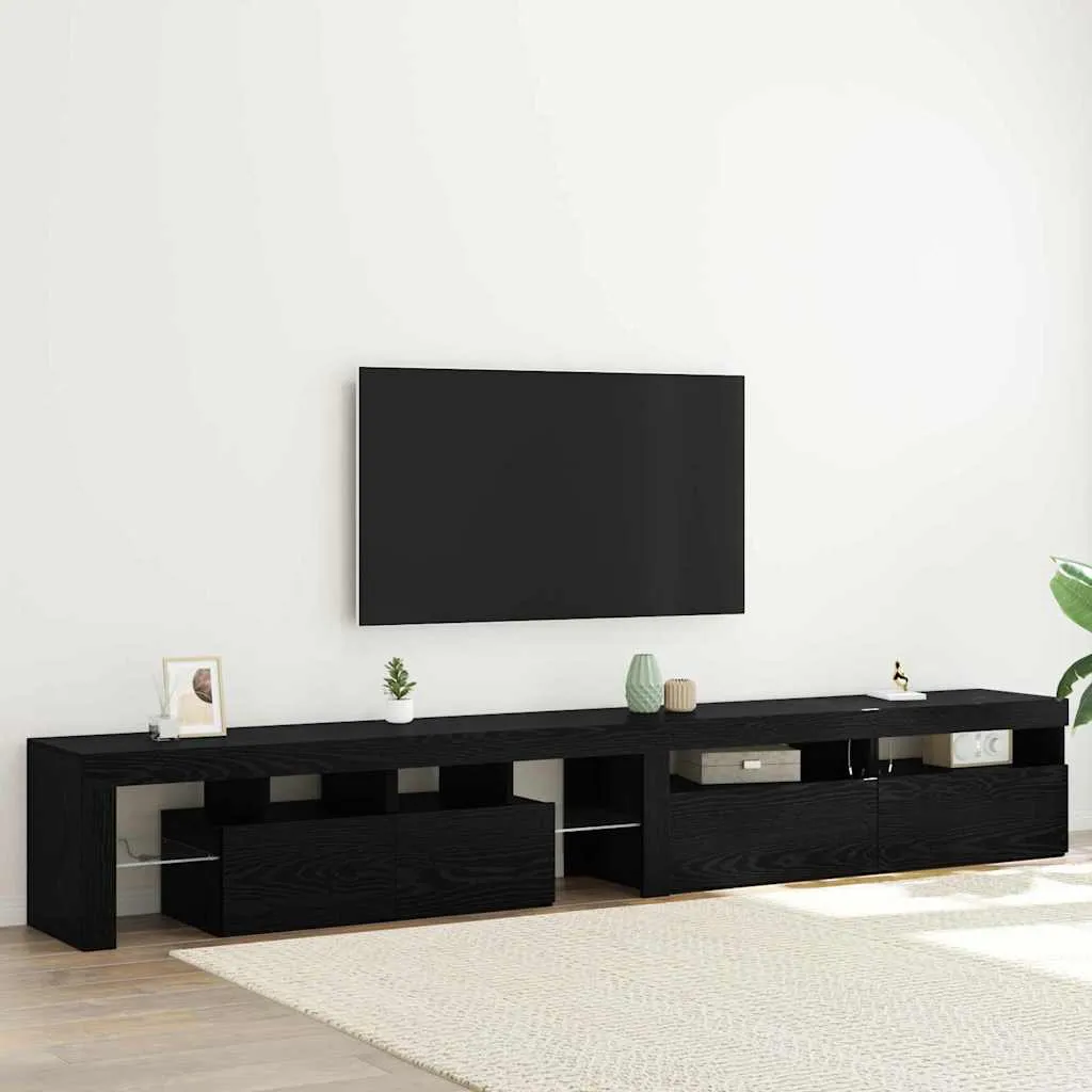 vidaXL TV ormar 3 kom. Crni hrast Konstruirano drvo - Venlo
