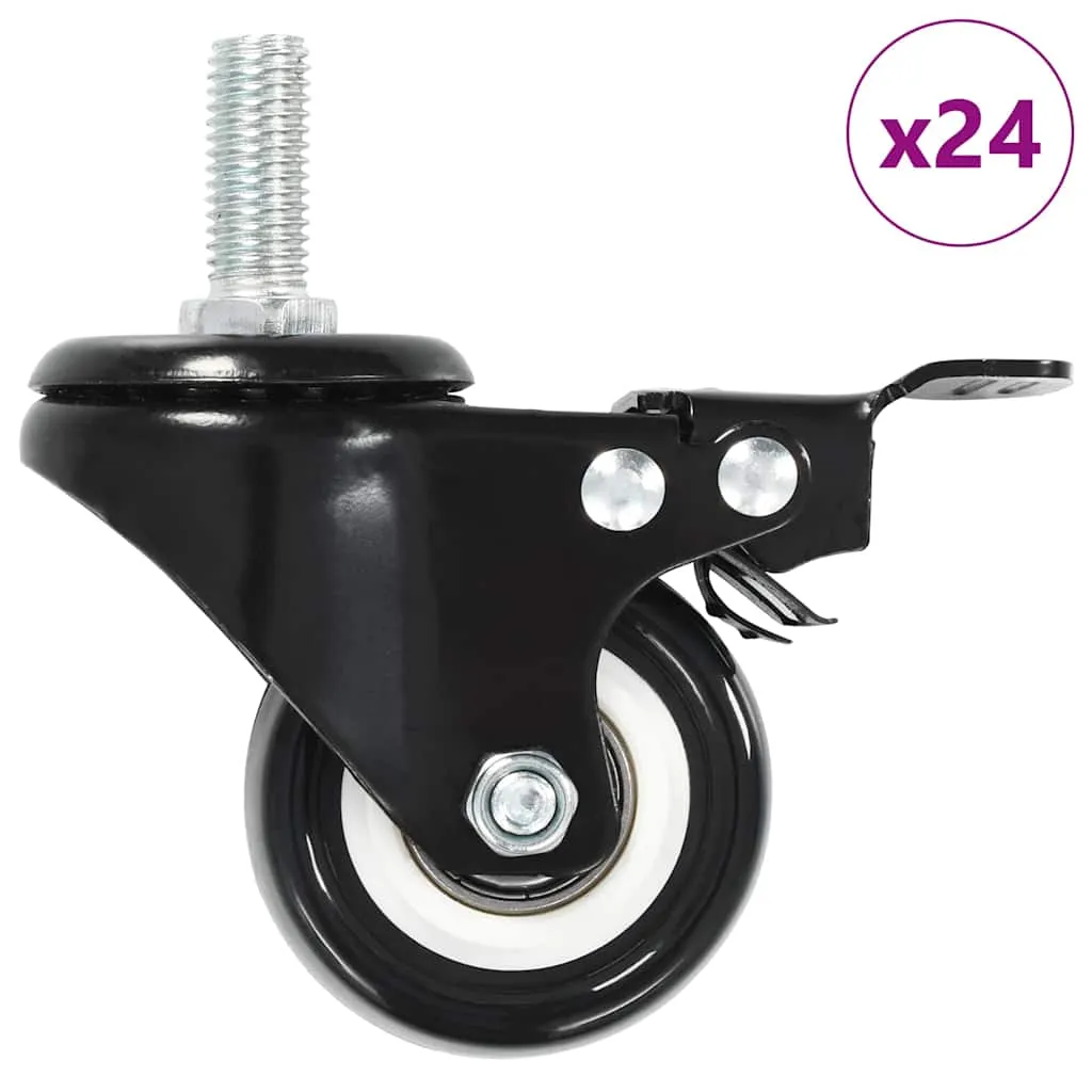 vidaxl okretni kotačići s kočnicama 24 kom 50 mm - slika 1