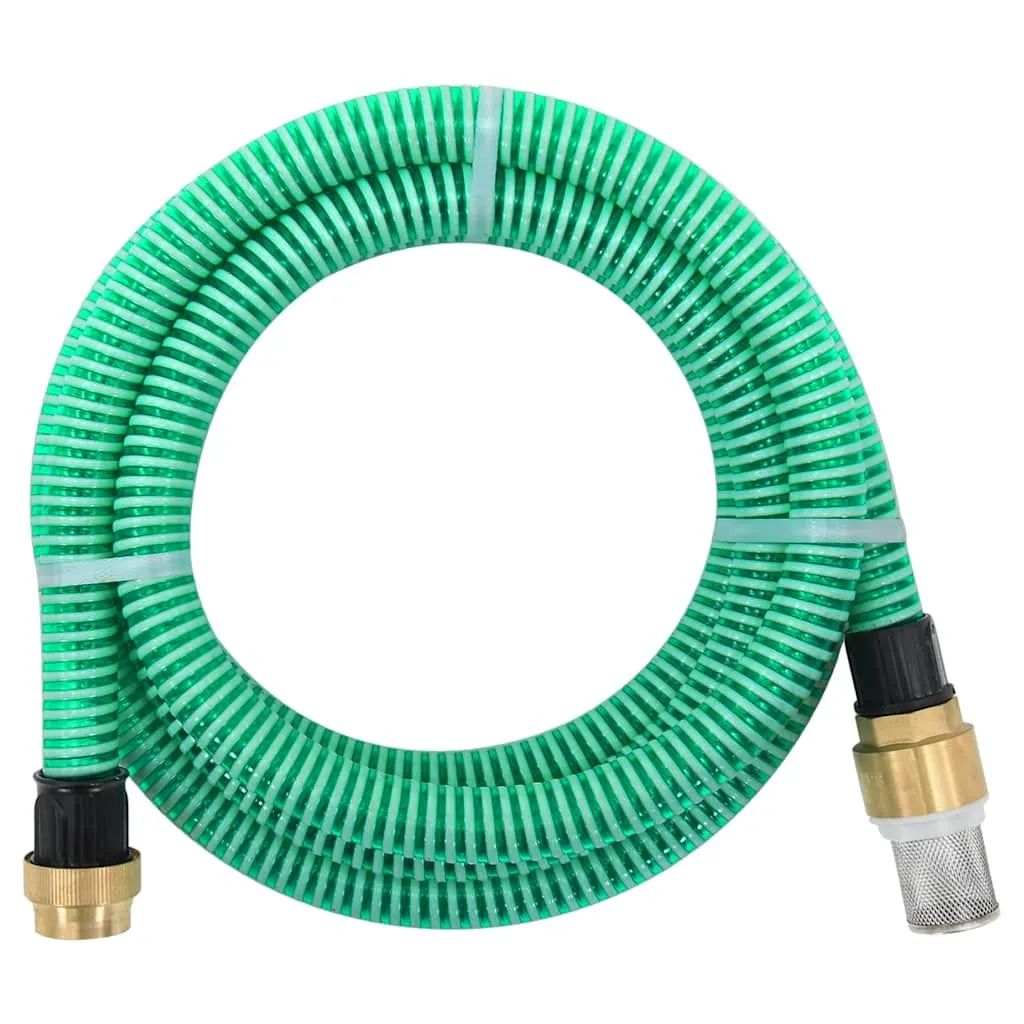 vidaxl usisno crijevo s mjedenim priključcima zeleno 1,1 " 20 m pvc - slika 1