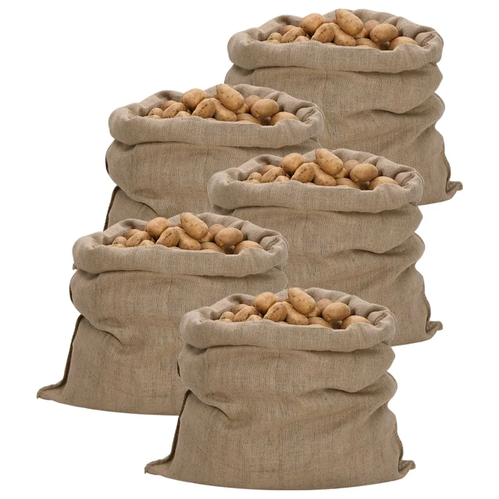 vidaxl jutene vreće 5 kom 100 x 110 cm 100 % juta 340 g/m² - slika 1