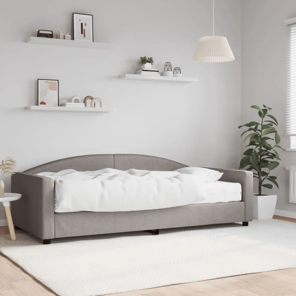 vidaXL Dnevni krevet s madracem smeđesivi 100 x 200 cm od tkanine - Venlo
