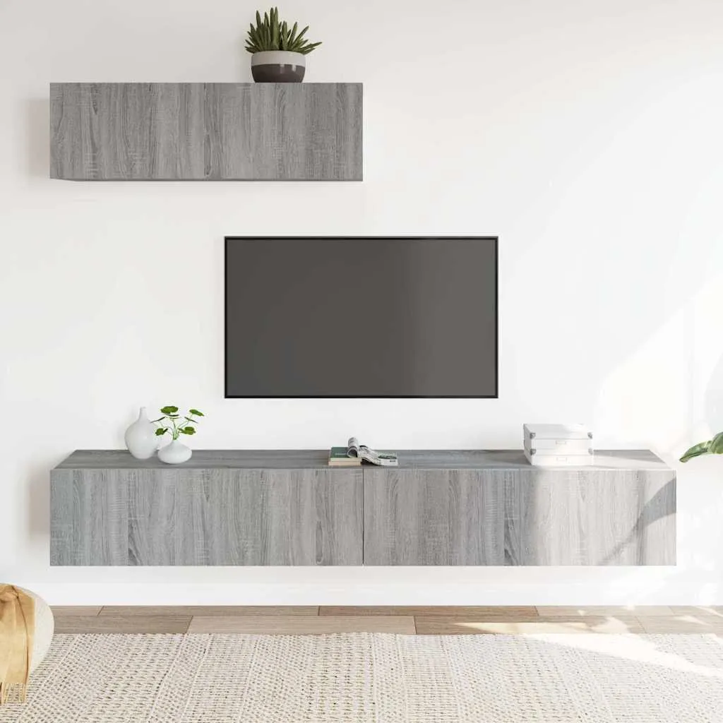 vidaxl 3-dijelni set tv ormarića boja hrasta sonome konstruirano drvo - slika 1