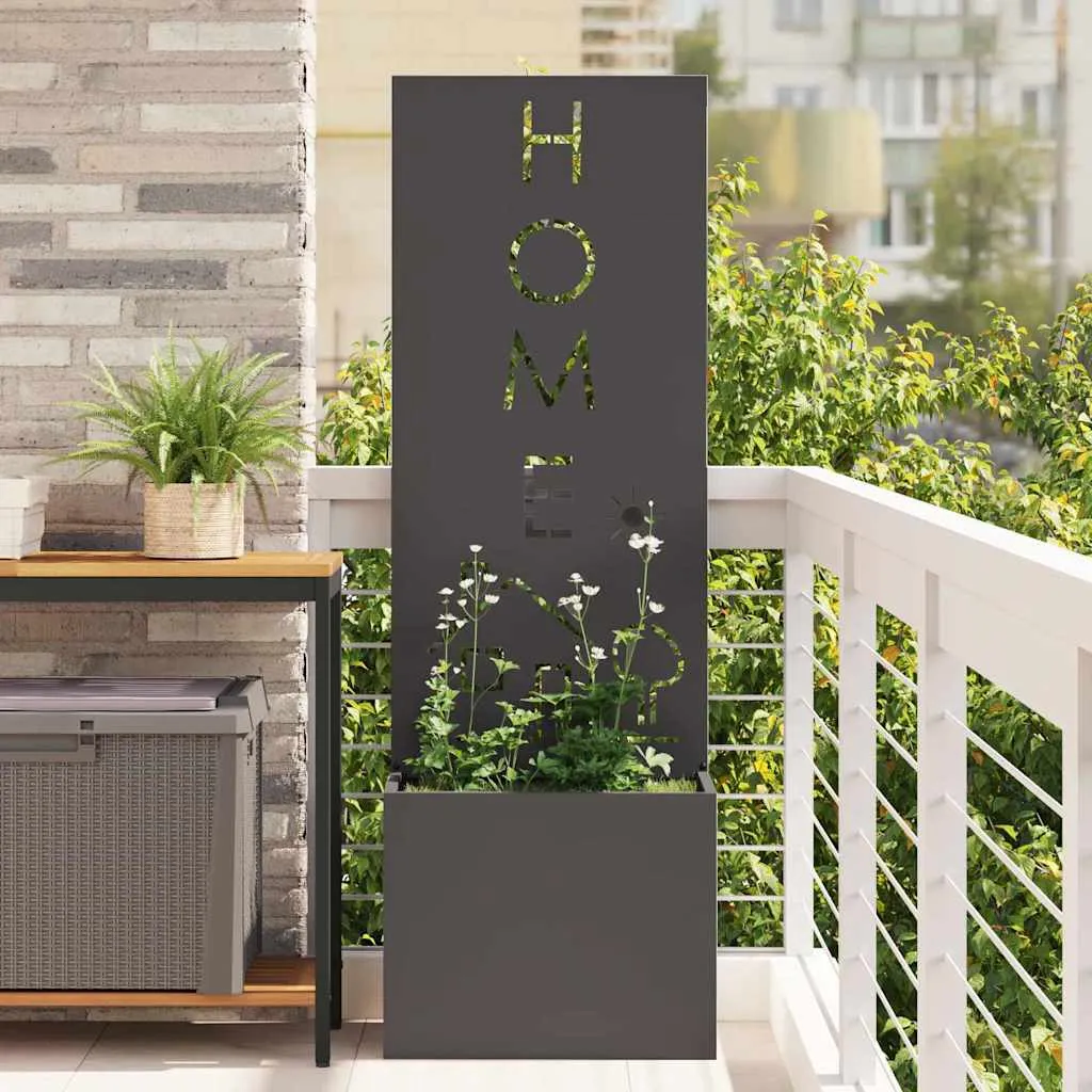 vidaxl privatnost u vrtu crna 50 x 32 x 150 cm hladno valjana čelična - slika 1
